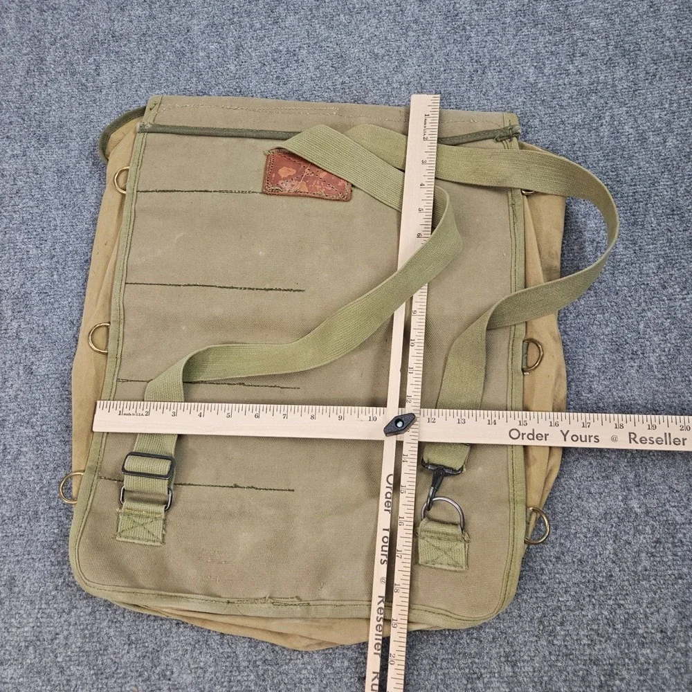 Vintage 50s Globe Trotter Camping Equipment Backpack Khaki Canvas Americana Work